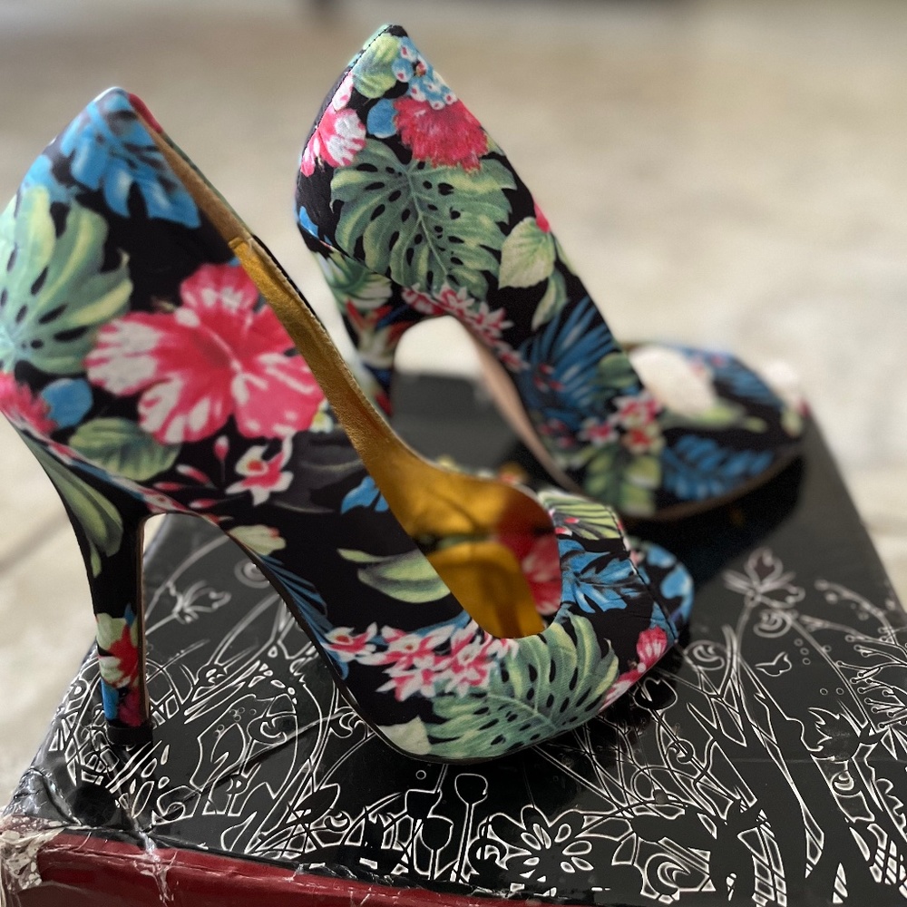 Cute Floral Summer Heels